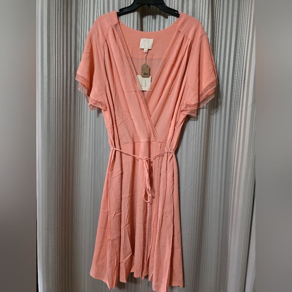 Chic Coral Midi Dress
